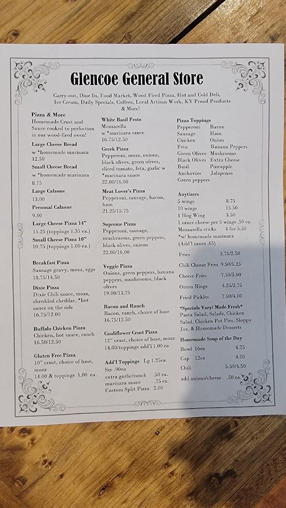 Glencoe General Store Menu image 3