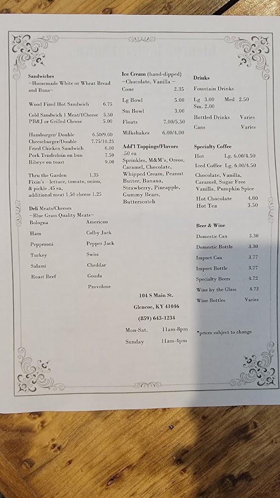 Glencoe General Store Menu image 4